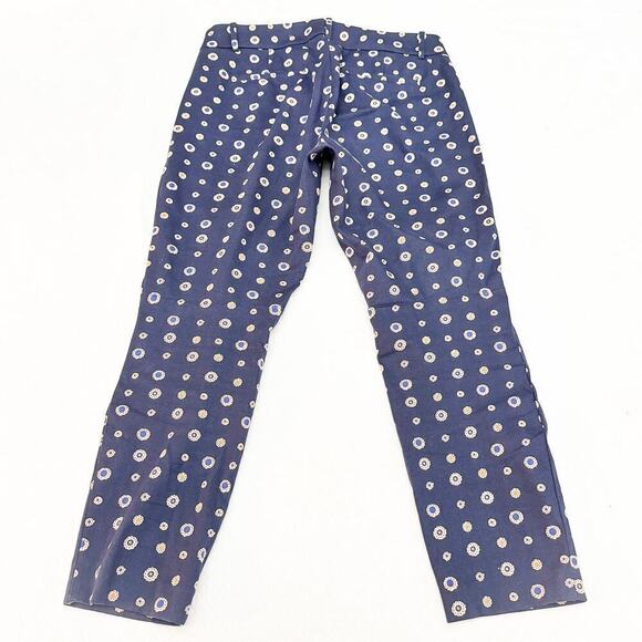 J. Crew Minnie Flower Printed Slacks Navy Pants Size 6 - Picture 3 of 8